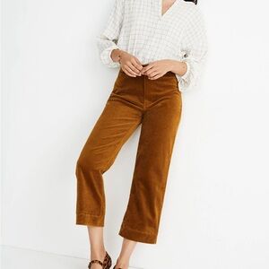 Madewell Slim Emmett Wide-Leg Crop corduroys, size 27